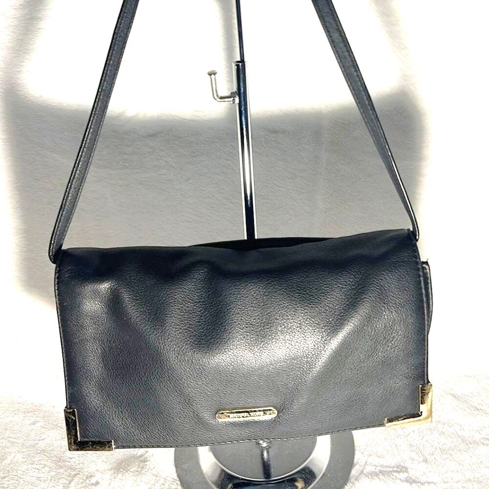 Michael Kors Black Leather Clutch with Removable Strap